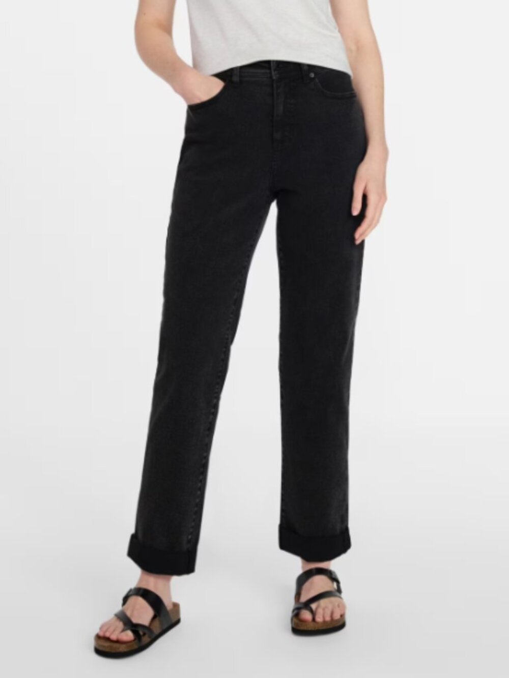 Time and Tru Denim High Rise Relaxed Fit Cropped Jeans Size 4